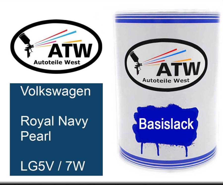 Volkswagen, Royal Navy Pearl, LG5V / 7W: 500ml Lackdose, von ATW Autoteile West.